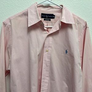 Ralph Lauren Pink Dress shirt. Size M neck 15 1/2